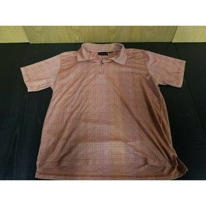 R&R Casual Mens Quarter Zip Polo Salmon Shirt Size L